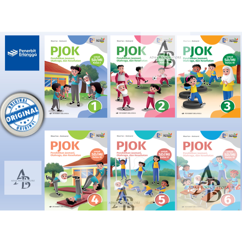 ERLANGGA Buku Paket PJOK Kelas 1 2 3 4 5 6 SD/MI Kurikulum Merdeka PJOK KURMER ERLANGGA