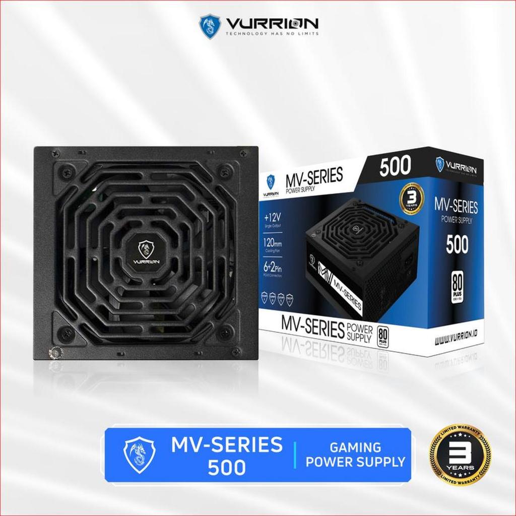 Power Supply PC VURRION MV500 MV-SERIES 500 WATT 80+ / PSU 500Watt 80+