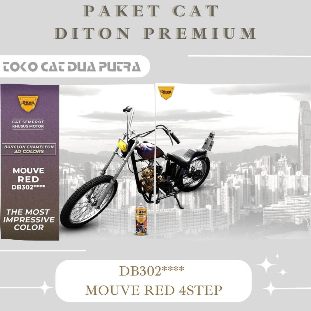 Paket Diton Premium Bunglon 4 Step DB302**** Diton Premium Mauve Red
