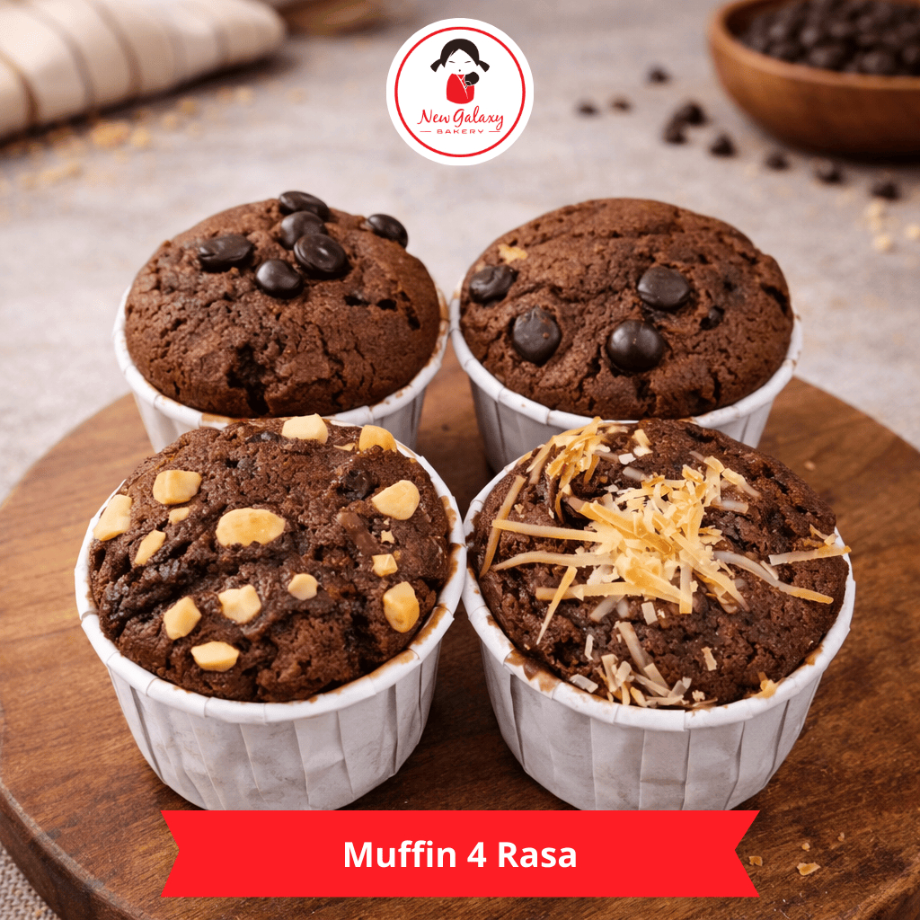 Muffin Mini Isi 4 | Coklat, Keju, Kacang, Coklat | Muffin Cake Mini