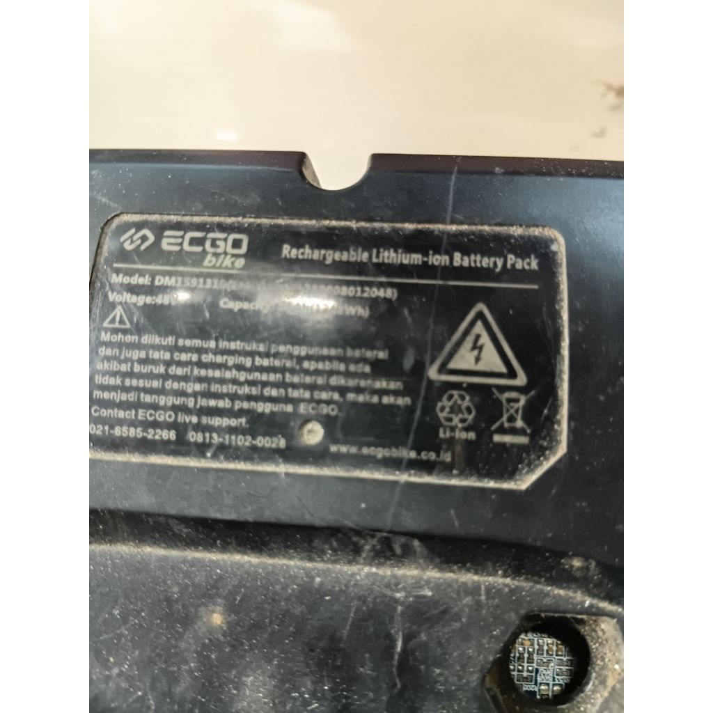 baterai motor listrik ECGO model DM1591310 48V 26A ORIGINAL