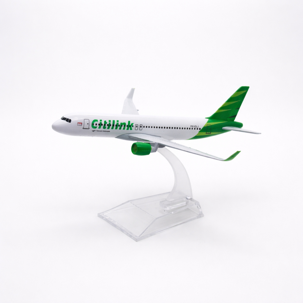 Diecast Miniatur Mainan Pesawat Airbus A320-200 Citilink Airlines Besi Metal