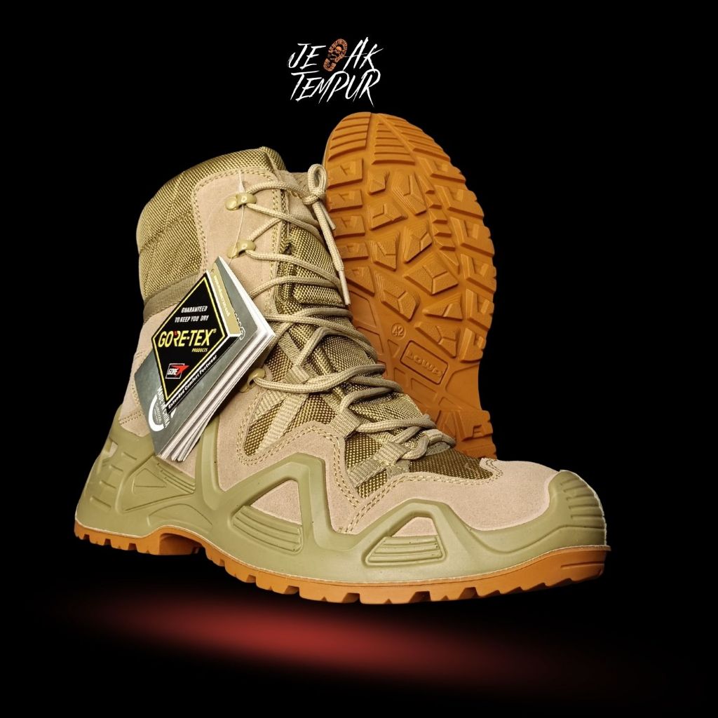 Sepatu Boots PDL Lowa 8 Inch Tali Anti Slip Cream tan