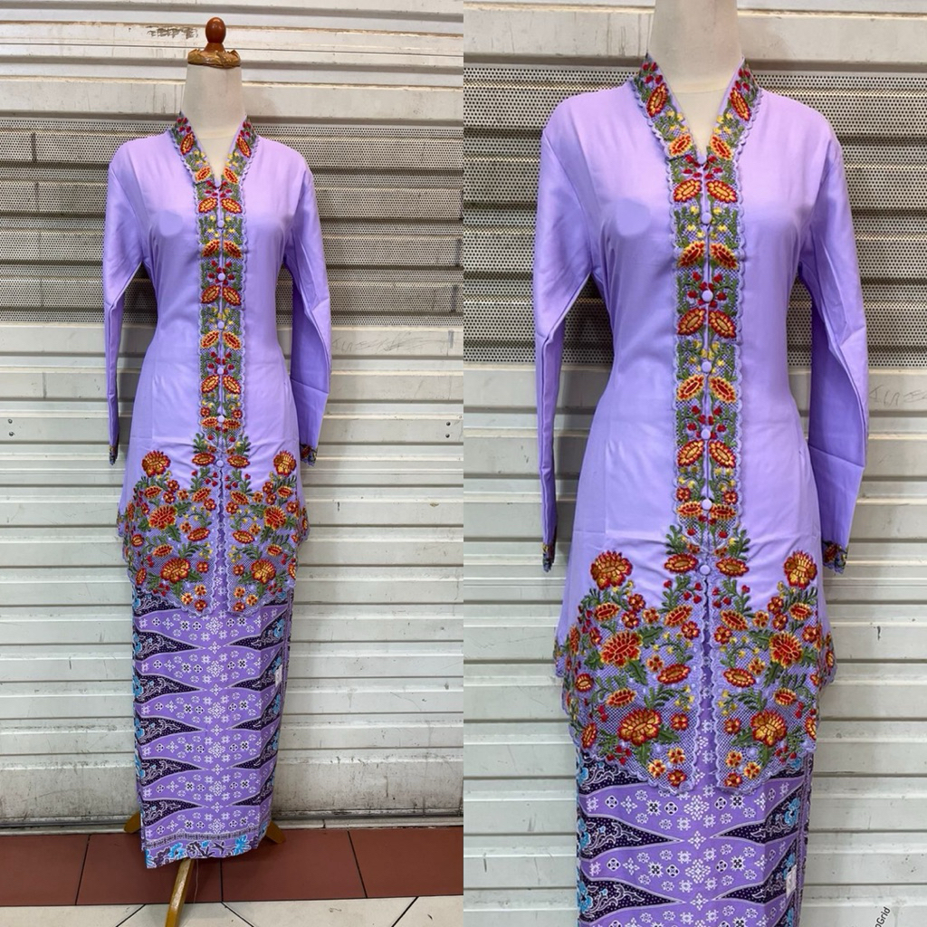set kebaya tunik encim katun bordir premium / kebaya tunik wanita modern / encim bordir toyobo panja