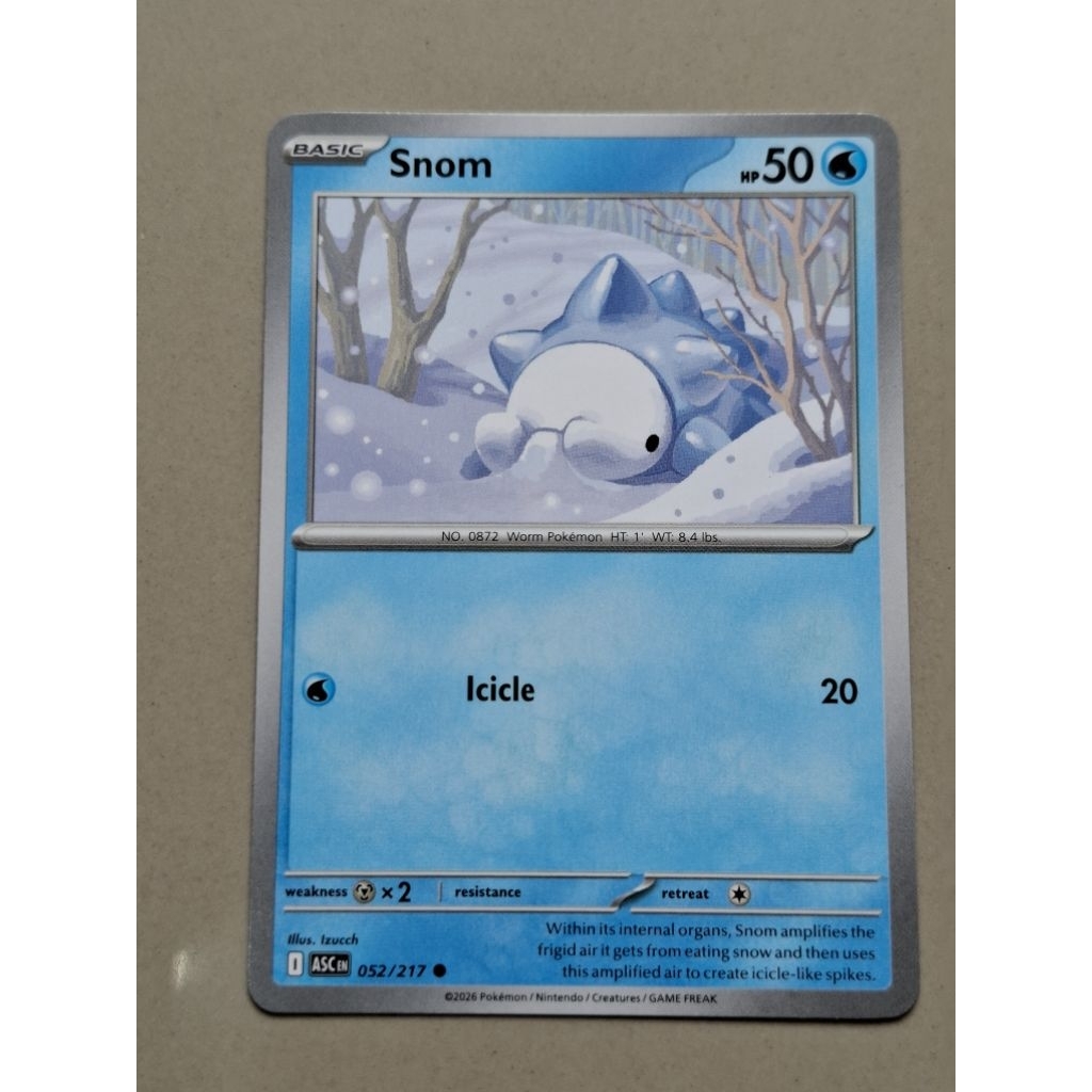 kartu pokemon original common snom asc 052/217