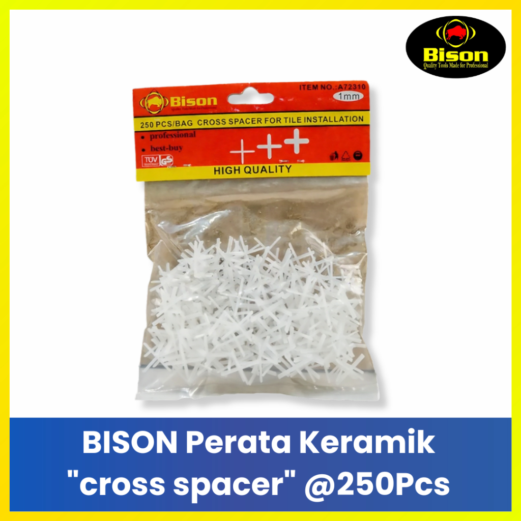 BISON Tile Spacer Cross 250 Pcs Pembatas Nat Keramik - Alat Tukang Bangunan Granit
