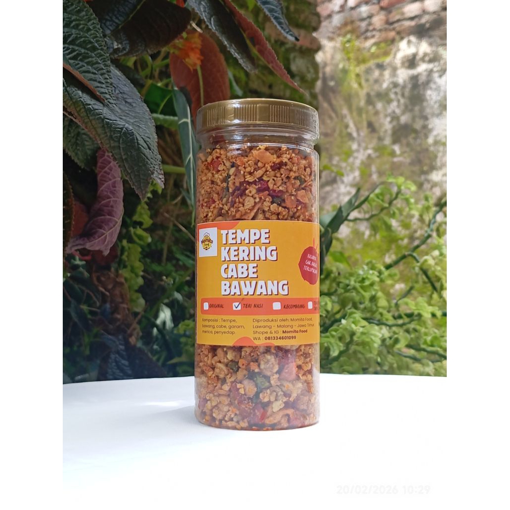 Tempe Kering Cabe Bawang Varian KECOMBRANG Kemasan 250gr.