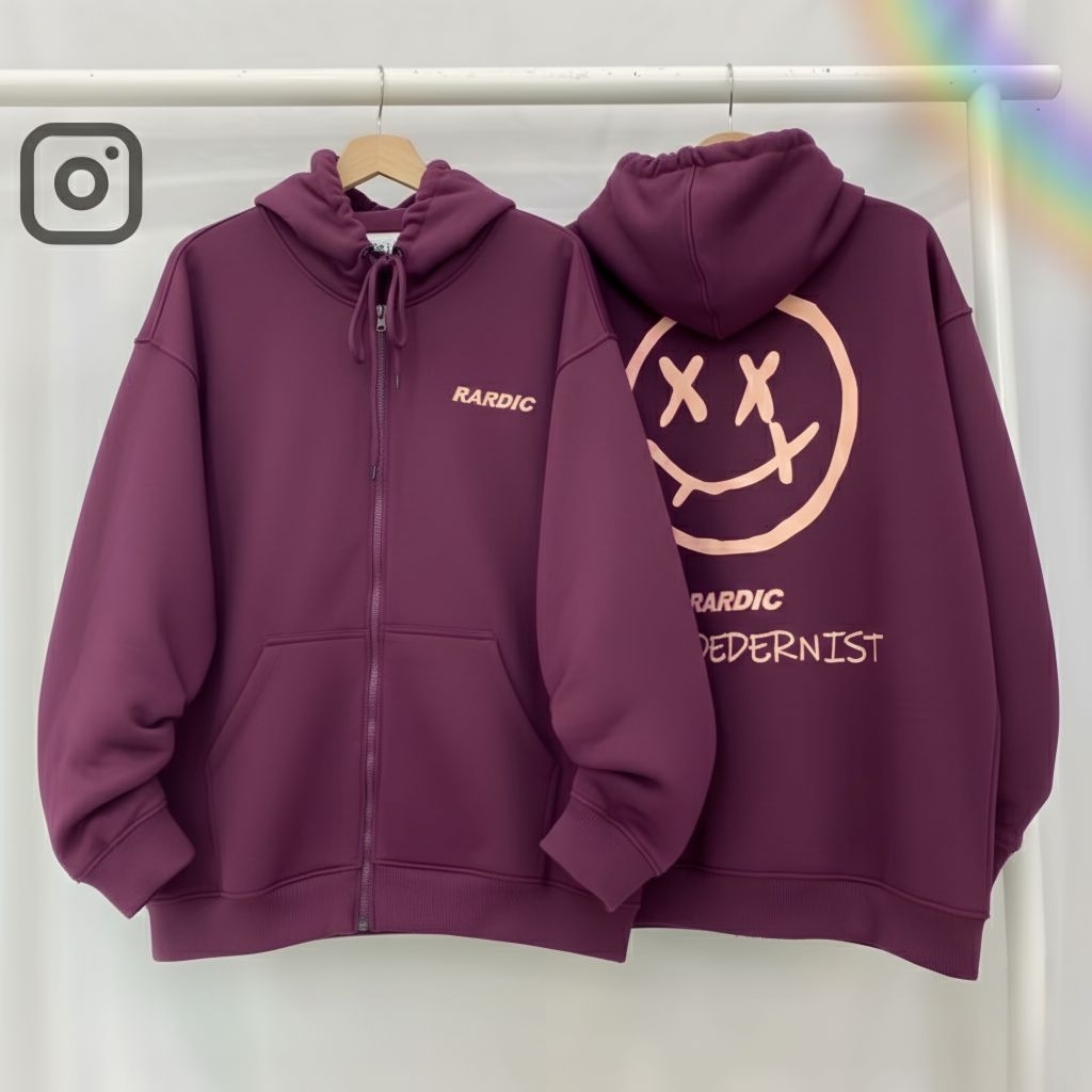 Jaketin Aja - Jaket Korean Style Jumbo Big Size ( S - XXXXXL 6XL ) Zip UP Hoodie RARDIC SMILEY I'M M