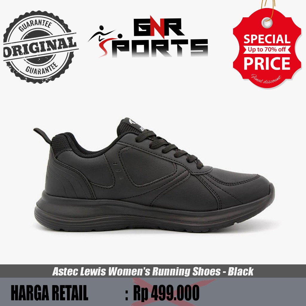 Sepatu Astec Lewis Women's Running Shoes - Black Original 100%