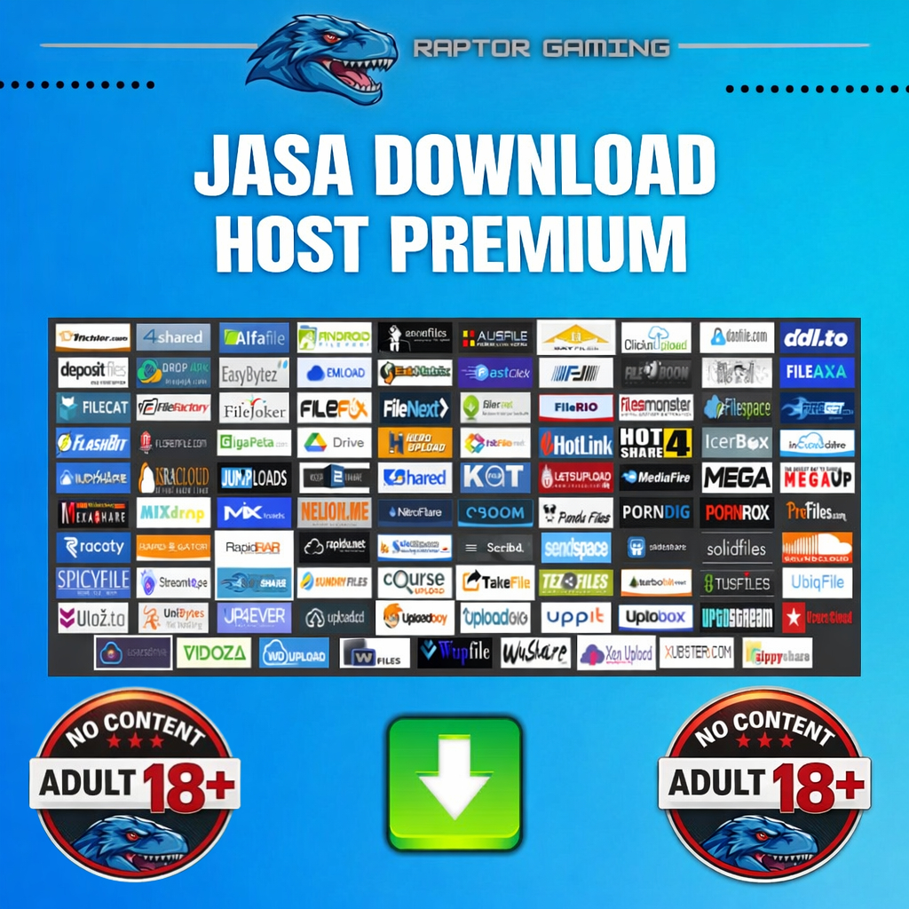 Jasa Download Host Premium (Rapidgator, Nitroflare, Katfile, Uploadgig, Turbobit, DLL)