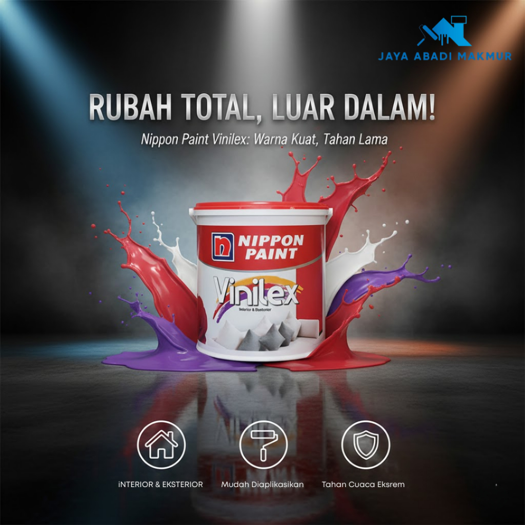Nippon Paint Vinilex Cat Tembok Interior Eksterior 5 kg Anti Jamur/ Nippon Paint Tinting (et 3)