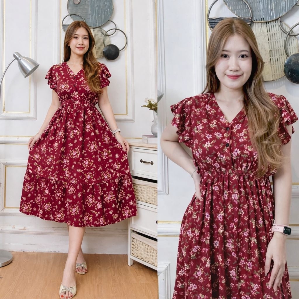 DASTER BALI KIRANA/RUFFLE DRESS/DASTER MURAH/DASTER BALI JUMBO