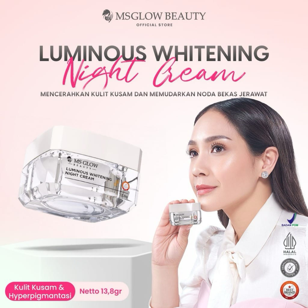 Ms Glow Luminous Night Cream / Ms Glow Luminous Night Cream Original / Ms Glow Krim Malam Luminous /