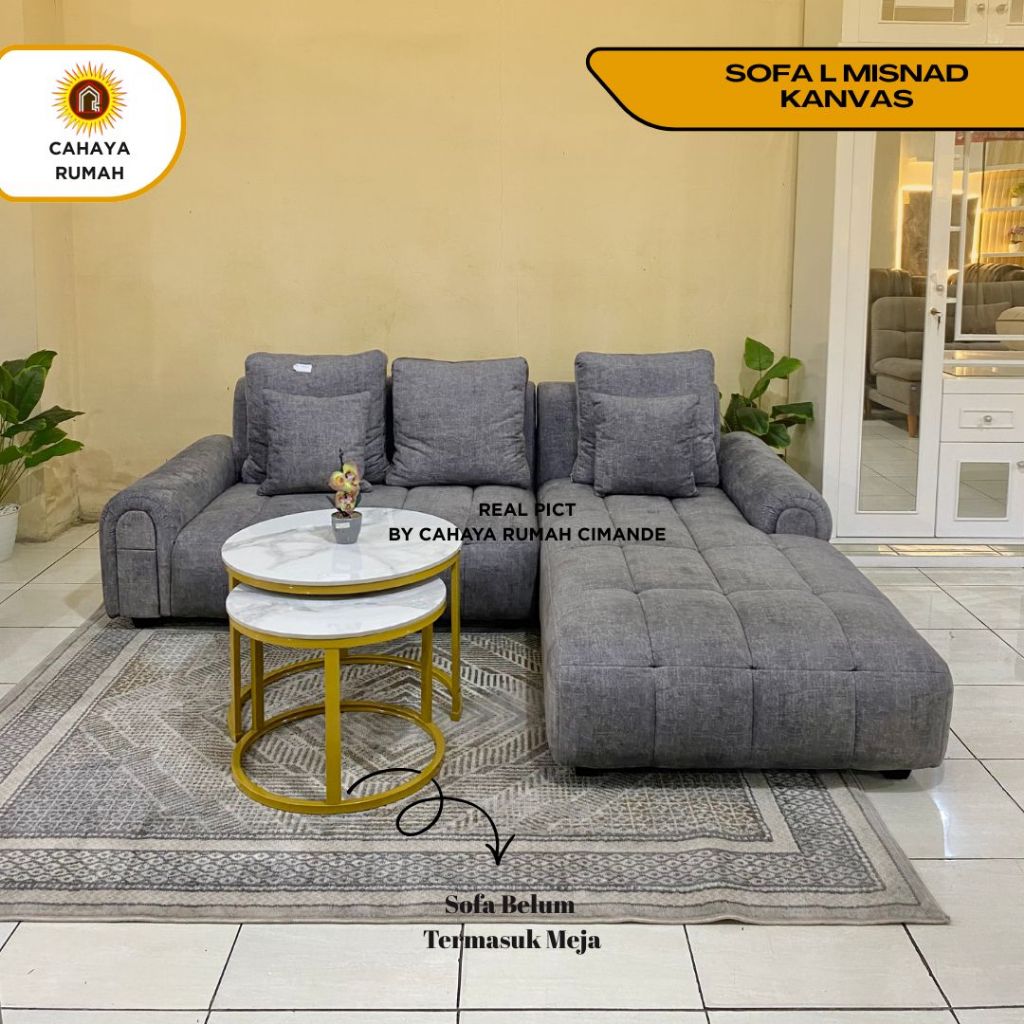 Cahaya Rumah Bojong Gede - Sofa L Misnad/ Sofa Ruang Tamu / Formasi Minimalis / Produk kustom / Sofa
