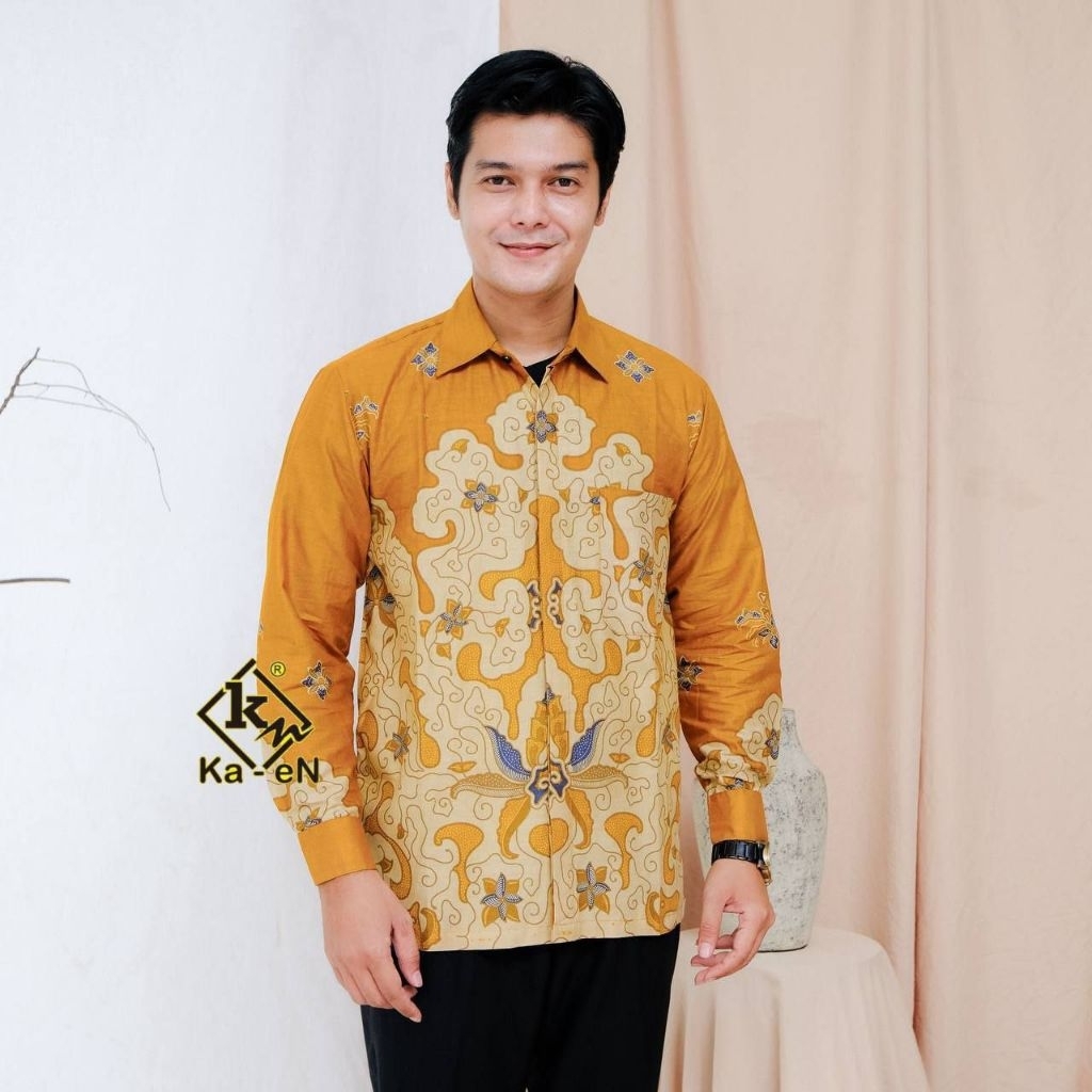 KEMEJA KUNING LIME SPESIAL KEMEJA PRIA BIG SIZE JUMBO LD 140