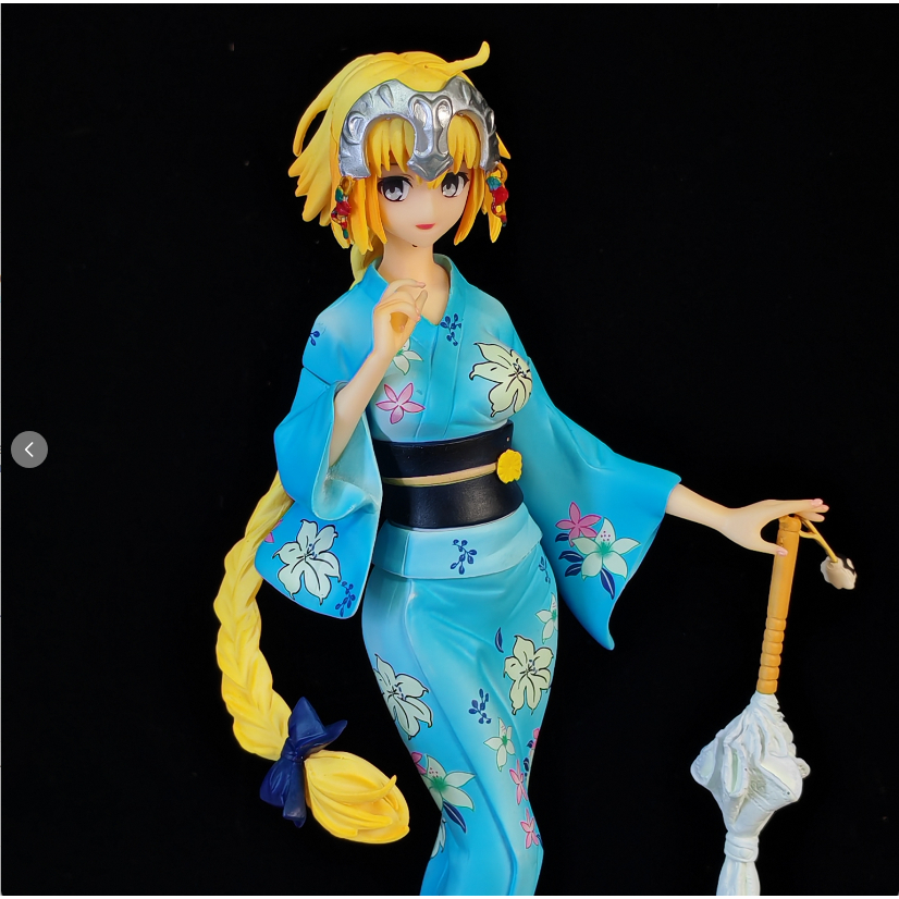 Figure Saber Jeanne Yukata Ver Fate FGO Baru PVC ABS 22cm Motif Bunga Wanita