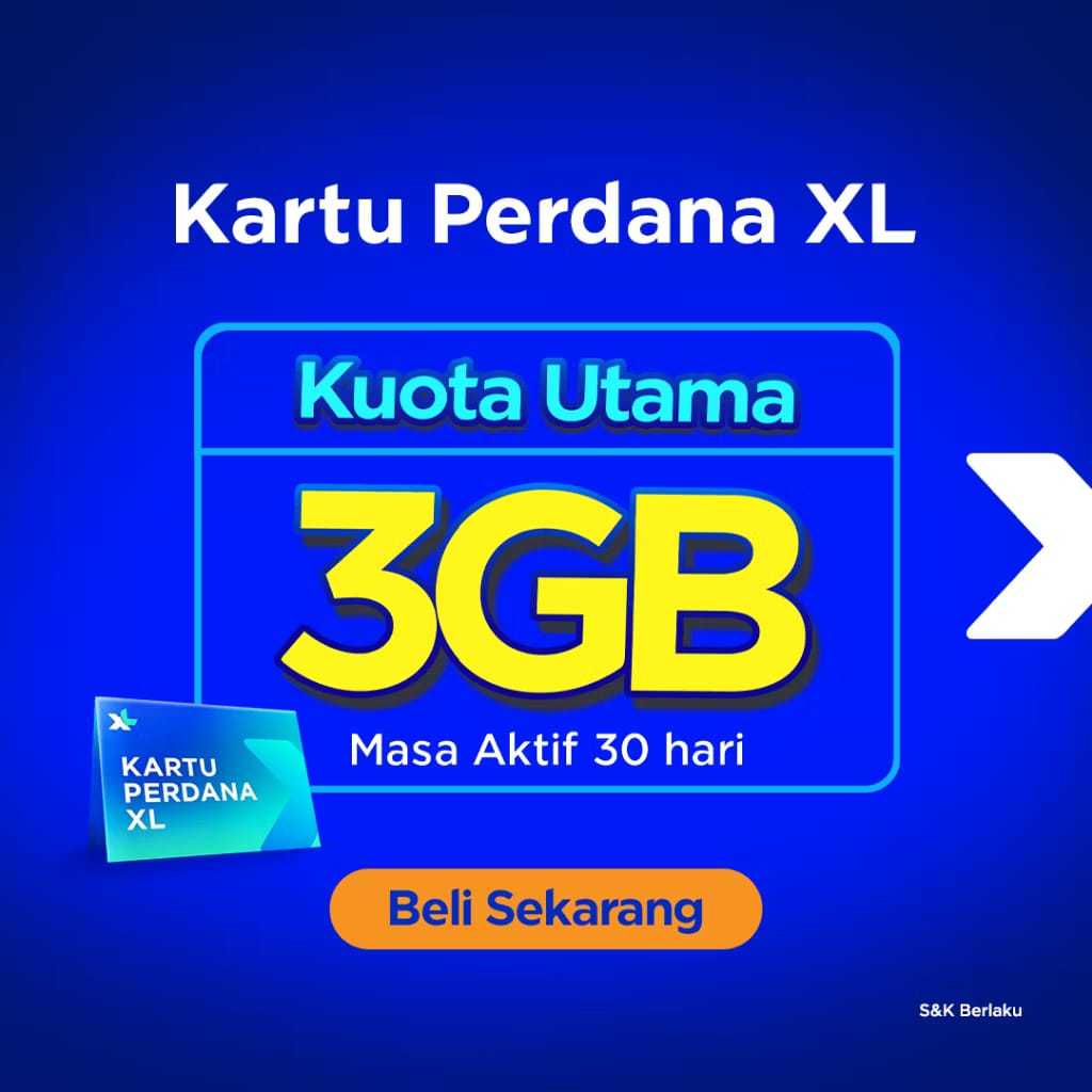 Kartu perdana XL- kuota 3GB - kartu perdana - Sim card - XL AXIATA -  - suport jaringan 5G