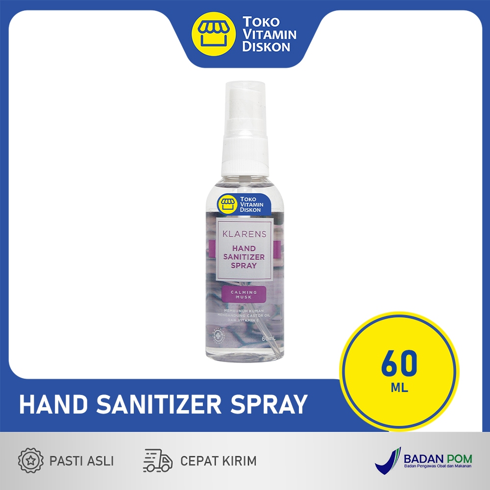 KLARENS HAND SANITIZER SPRAY CALMING MUSK - 60ML - Hand Sanitizer Spray, Pembersih Tangan
