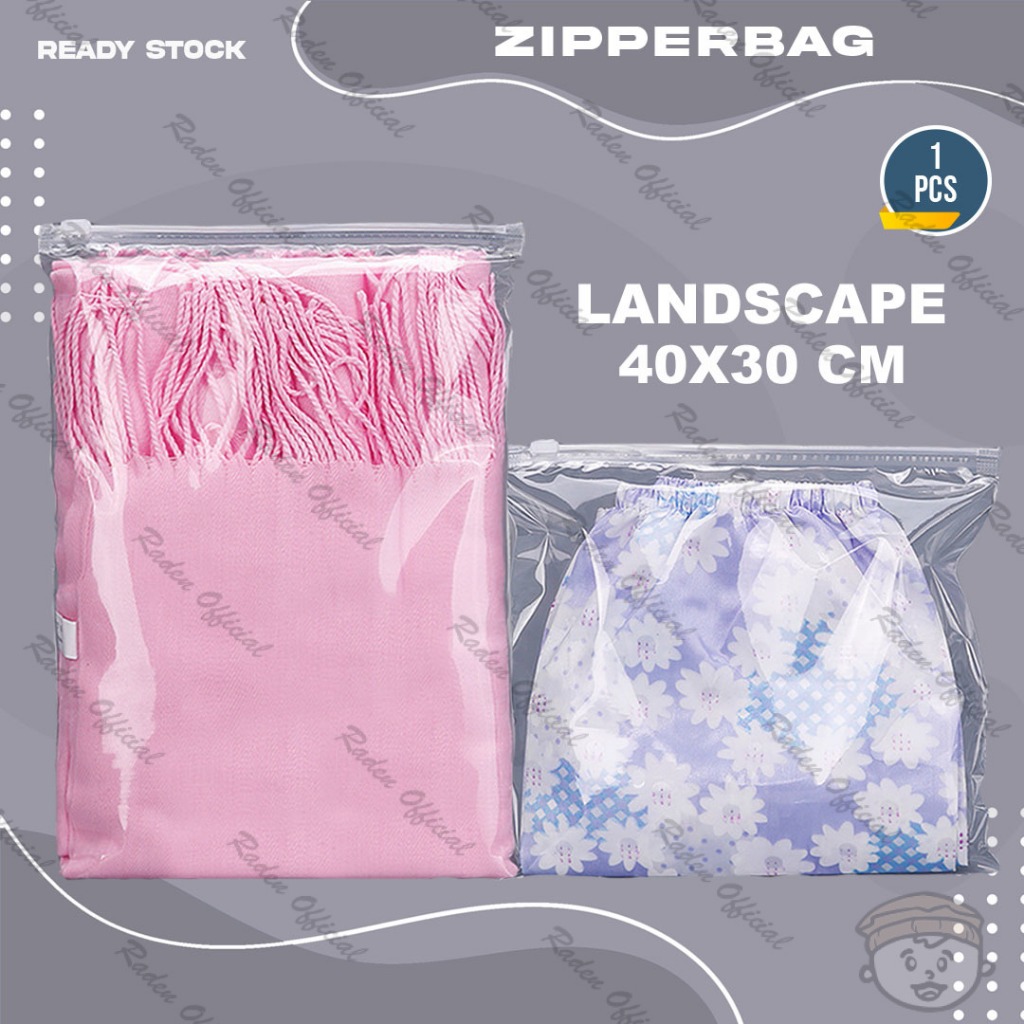 Pouch Plastik Ziplock Baju ZIPPER BAG Transparan Ukuran 40X30