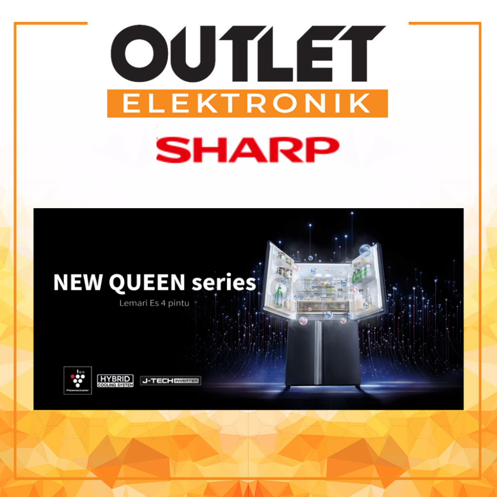 Sharp Kulkas Multidoor 4 Pintu 523L SJ-IF60PM-DS / SJIF60PMDS QUEEN Series - Hybrid Cooling System -
