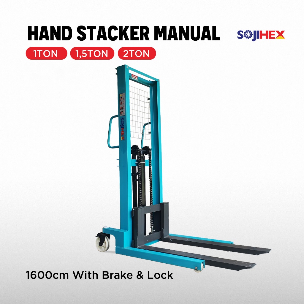 Sojihex Hand Stacker Lift Manual 1 ton 1,5 ton 2 ton lat Angkat Barang Forklift 1,6M