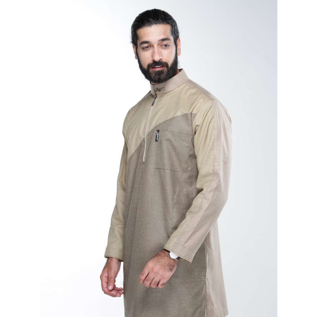 KAMILIANO GOLD 004 – CREAM KURTA LENGAN PEDEK