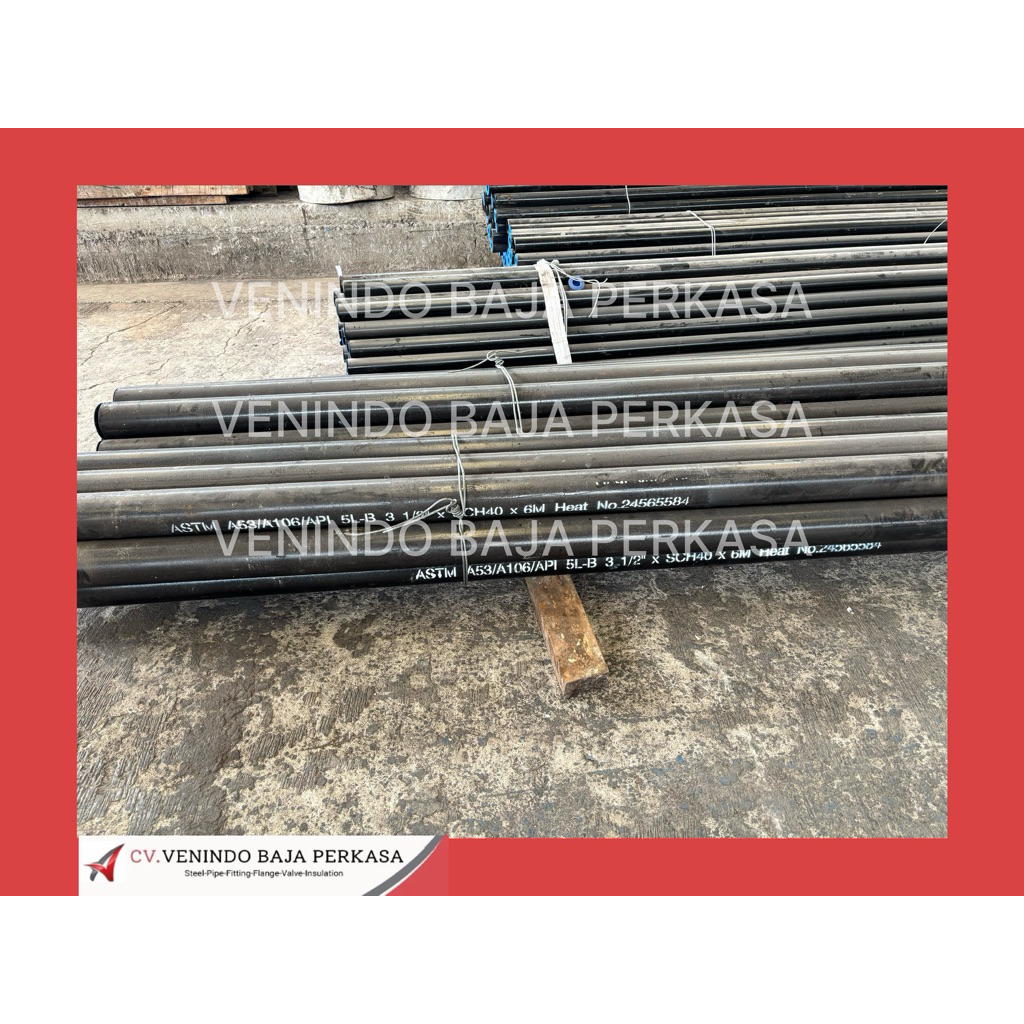 PIPA Carbon Steel ASTM A53/A106/API 5L Grade B Sch 40 Seamless 3.1/2” x 6M China