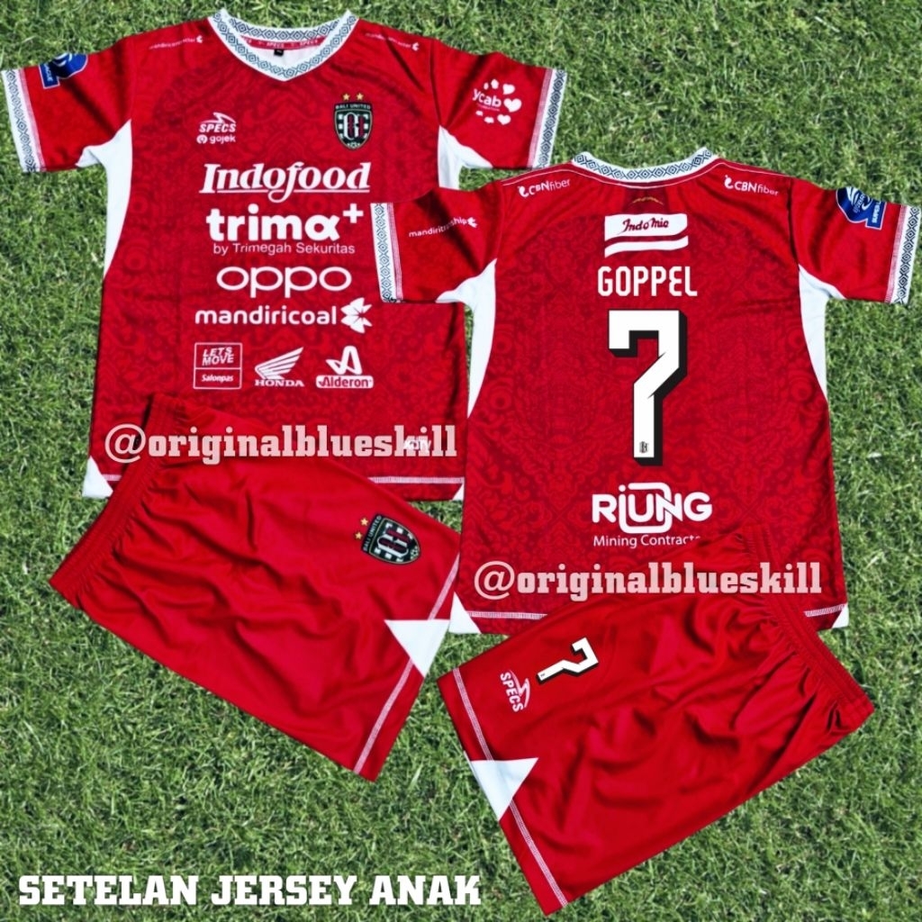 Jersey kids bal1 2025/26 terbaru | setelan jersey anak unisex | jersey bola anak bahan tebal dan lem