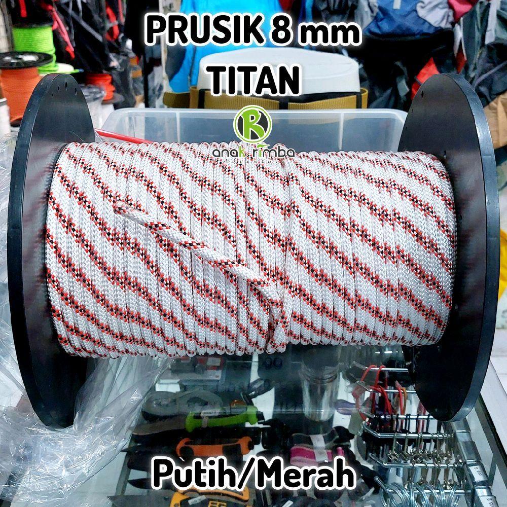 PRUSIK 8 mm Putih/Merah TITAN CORD Tali NOT Beal Cord 8 mm Tali Prusik 8,0 mm Permeter