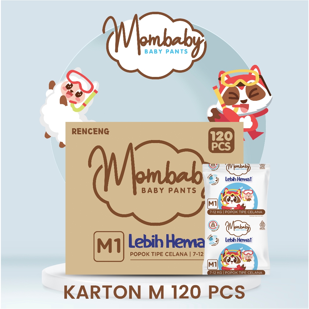 MOMBABY - Diapers Celana  M 120 Pcs - Sachet