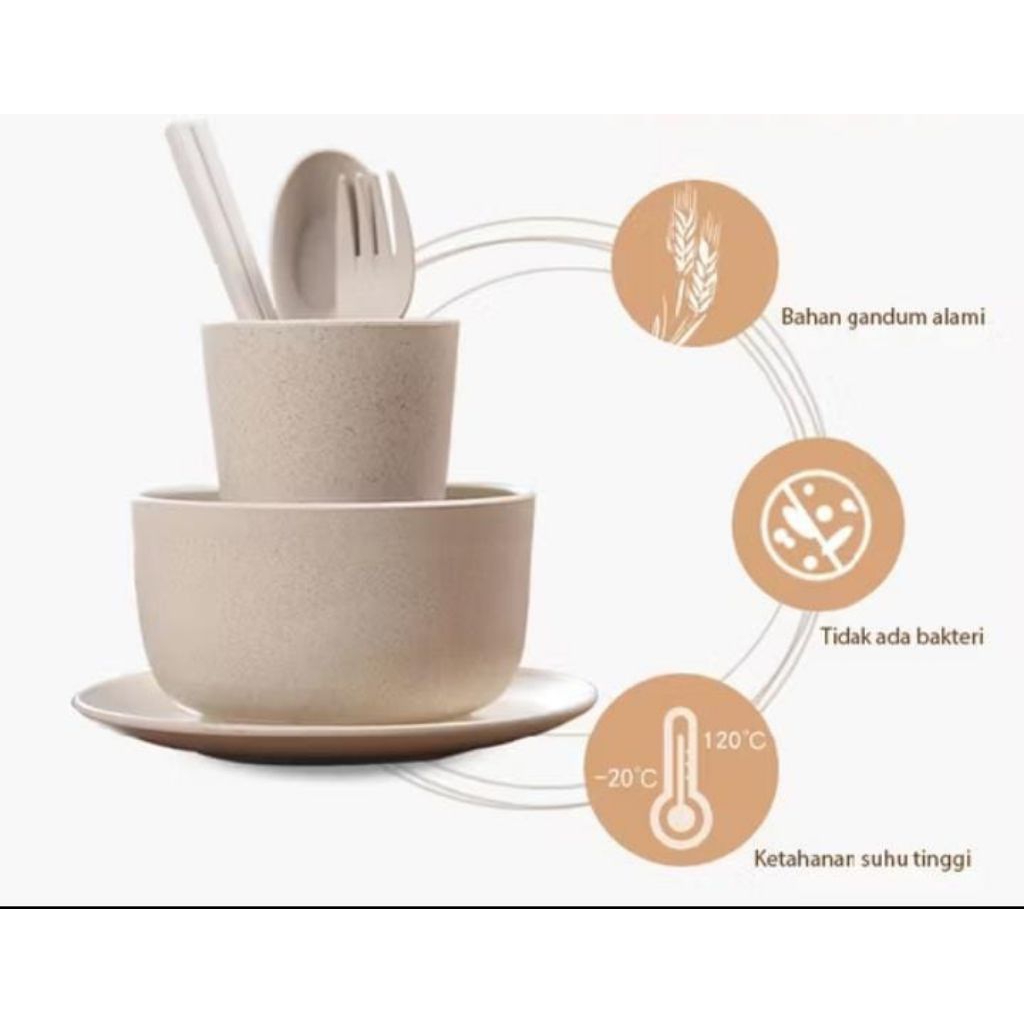 PERALATAN MAKAN SET 6 IN 1 PLASTIK
