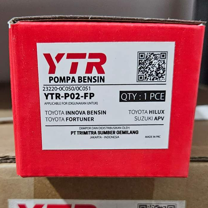 Fuel Pump Pompa Bensin Mobil YTR-P02-FP - Innova Fortuner Hilux Yaris New Vios Suzuki APV