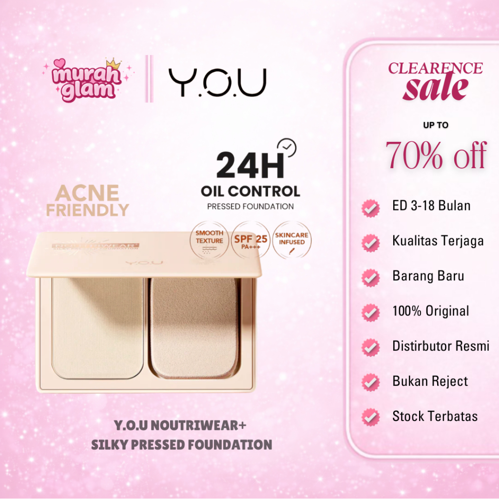 YOU NOUTRIWEAR+ SILKY PRESSED FOUNDATION / Bedak You Padat