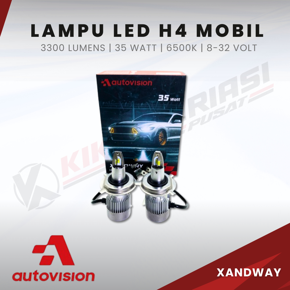 Lampu LED Autovision Xandway H4 35 Watt 6500K Putih Bohlam LED Bulb H4 Mobil Motor