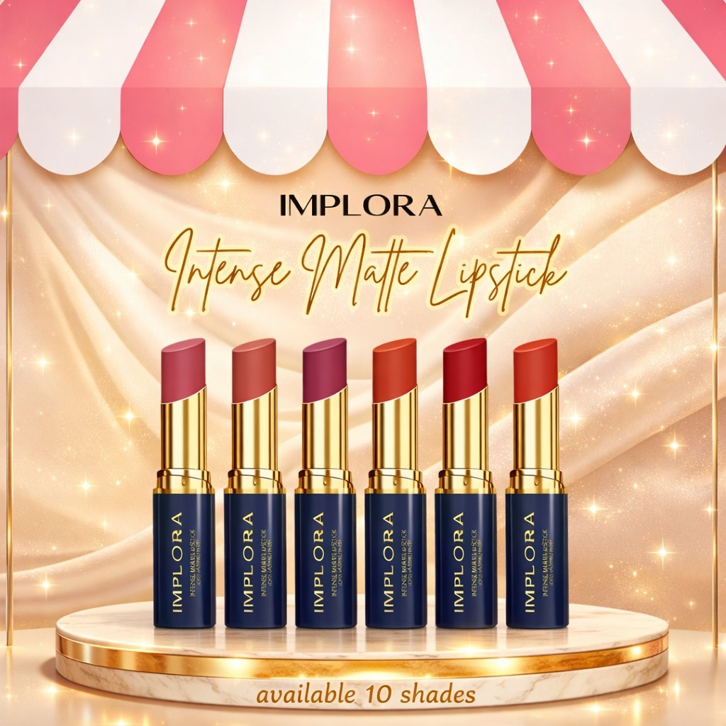 Implora (BPOM) Intense Matte Lipstick Long Lasting Finish | lipstik mate implora
