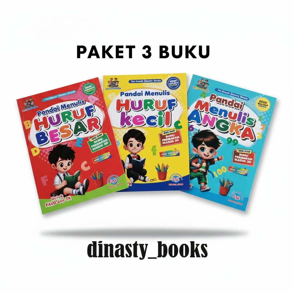 BUKU BELAJAR MENULIS HURUF KECIL/BUKU BELAJAR MENULIS HURUF BESAR/BELAJAR MENULIS ANGKA