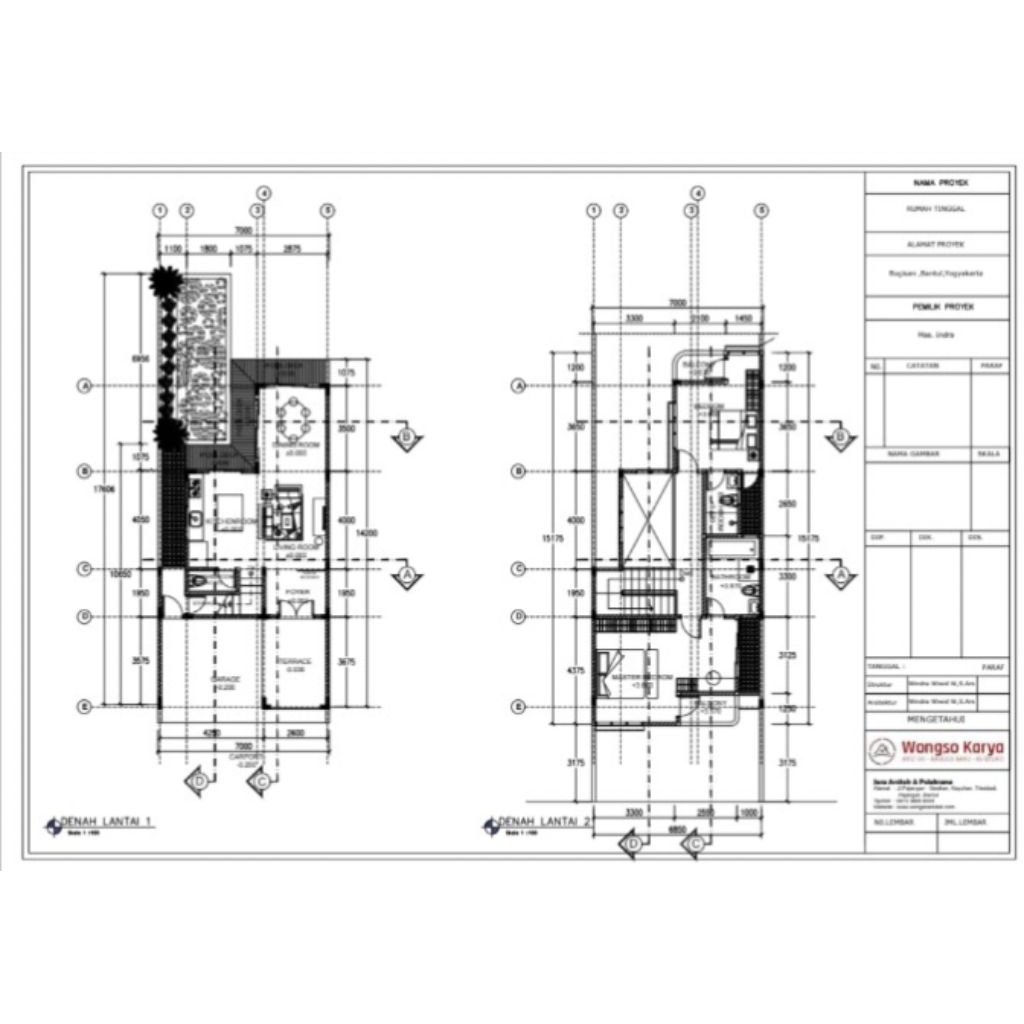 Gambar Arsitek Paket Denah 2D dan Tampak 2D bergaransi
