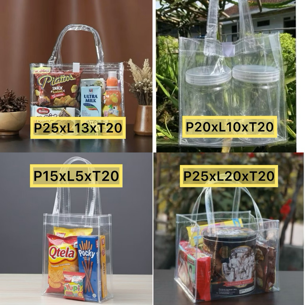 Tas Mika Transparan untuk Hampers Lebaran Souvenir Sembako Ulangtahun anak