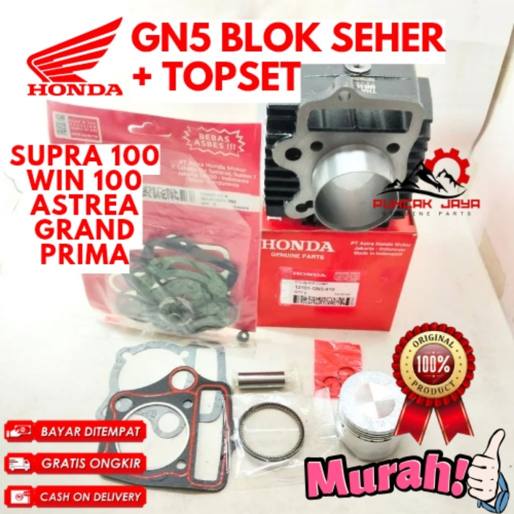 BLOK SEHER + TOPSET ORIGINAL HONDA KODE GN5, BLOK SEHER + TOPSET SUPRA 100, BLOK SEHER + TOPSET WIN 