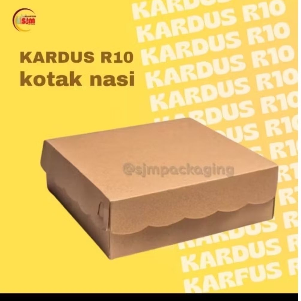 Dus Kraft Kardus Kotak Nasi Catering R10 20x20 kuat, tebal