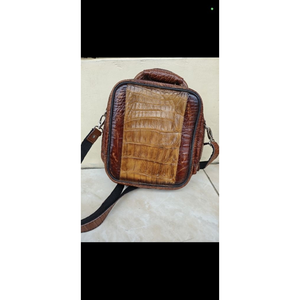 Tas kulit pria, tas slempang, tas pria, tas kerja, Sling bag , tas kulit buaya asli, tas kantor