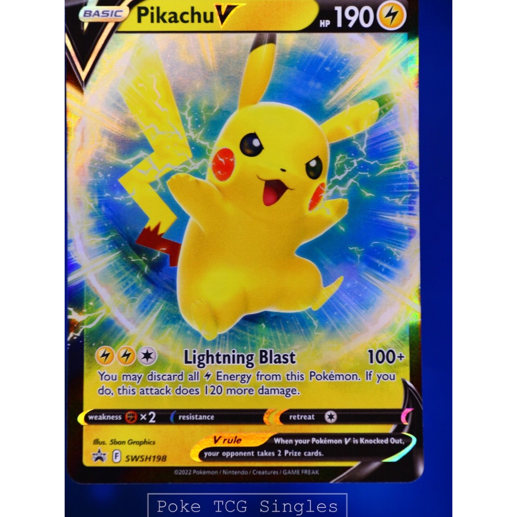English Pikachu V Promo SWSH 198 - Kartu Pokemon TCG ENG