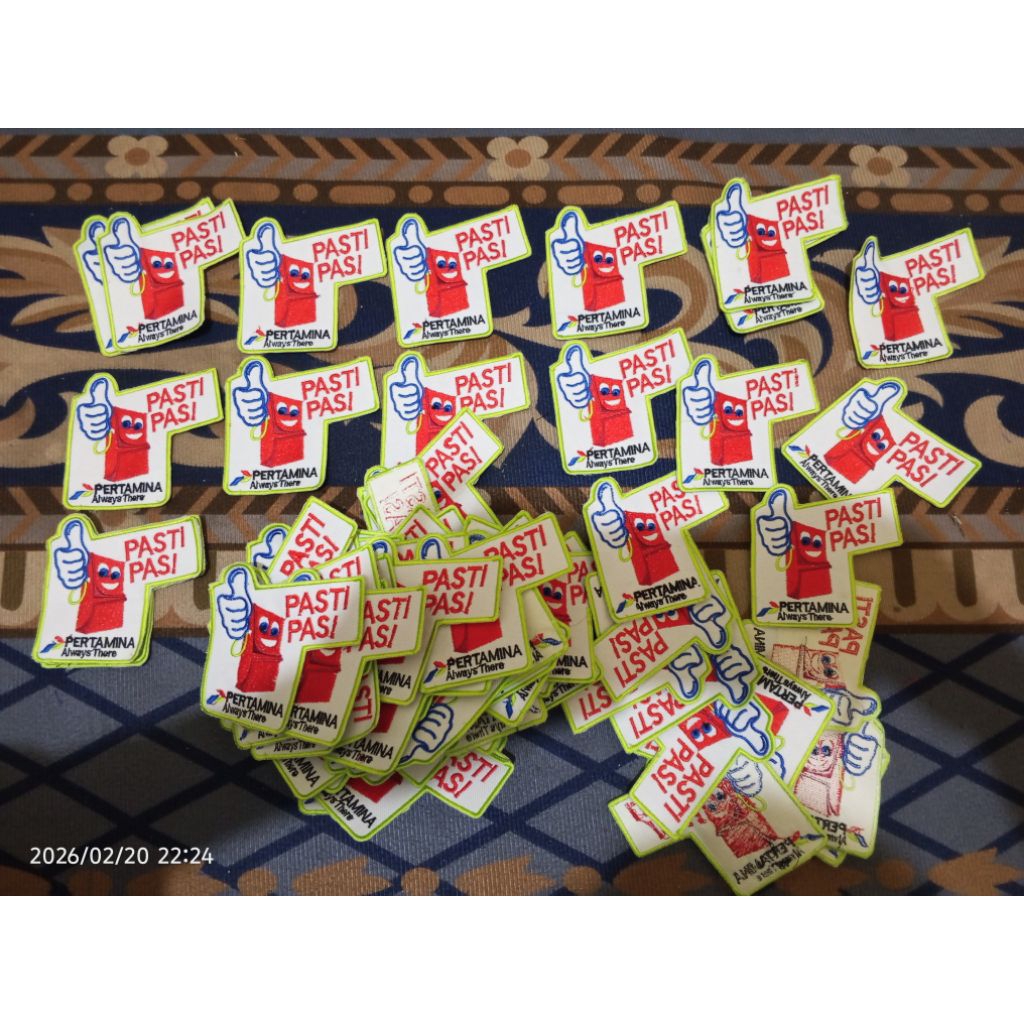 BORDIR emblem Pertamina PASTI PAS, menerima bordir costum sesuai keinginan