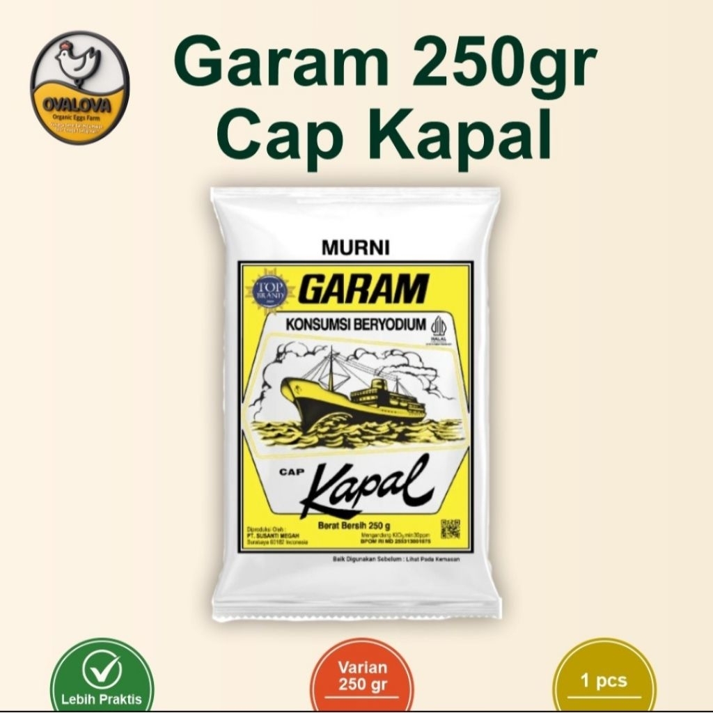 Garam Dapur Beryodium 250 Gram - Garam Kapal, Garam Meja, Garam Beryodium