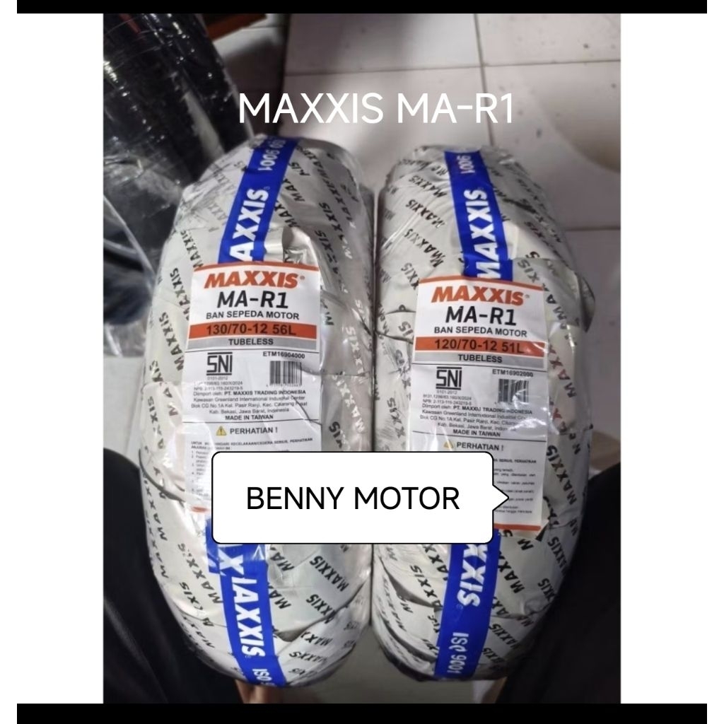 ( PAKET 2 BAN RING 12 VESPA MATIC ) BAN LUAR MOTOR MAXXIS MA -R1 IMPORT 120/70-12&130/70-13 TUBLES S