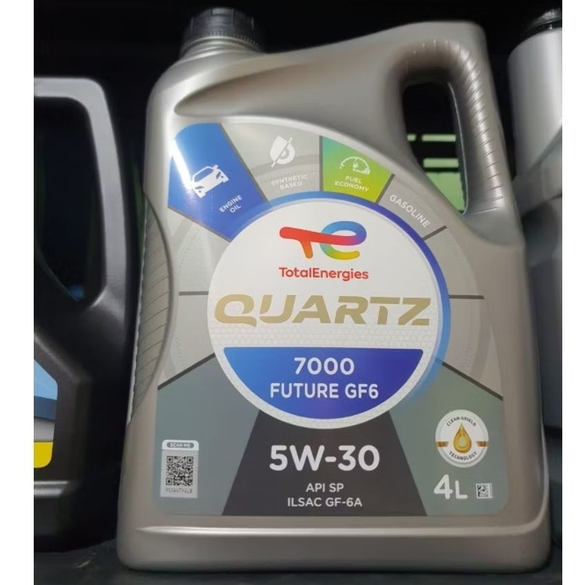 Oli Total Quartz 7000 Future Sae 5W-30 4L Api Service SP/Gf-6A Oli mobil bensin pelumas syntehtic