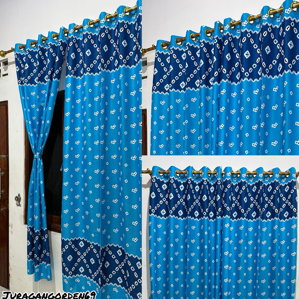 Promo 4pcs Gorden Jumputan ,2pcs dan 1pcs Ring 10 lubang  motif jadul Ready 110x220s