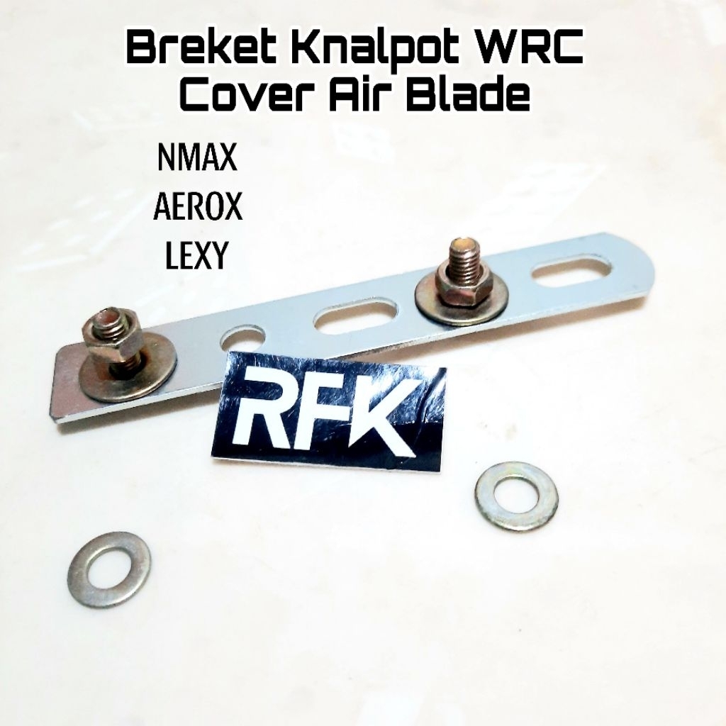 Breket Bracket Knalpot WRC Cover Tameng Air Blade Bahan Tebal Warna Silver