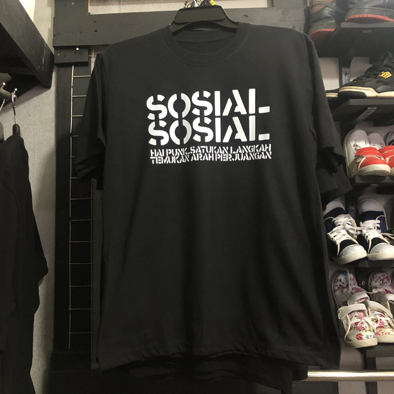 Kaos Sosial Sosial Punk Tshirt 100% Cotton