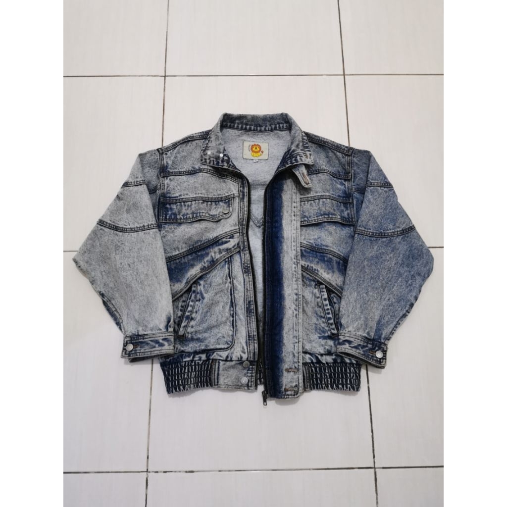 vintage jacket denim sky bomber threeday